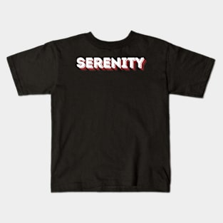 Serenity Red Shadow Text Kids T-Shirt